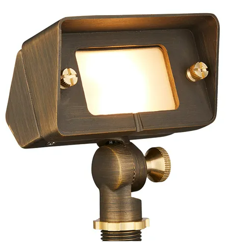 Solid Brass Landscape Floodlight - Bronze Finish